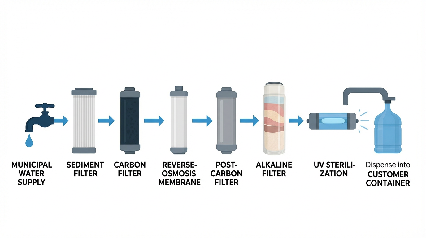 Complete Water Filtration Process Flow